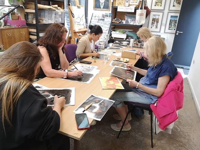 Mixed Media Workshop with Helen Jayne Art of Kenilworth Warwickshire