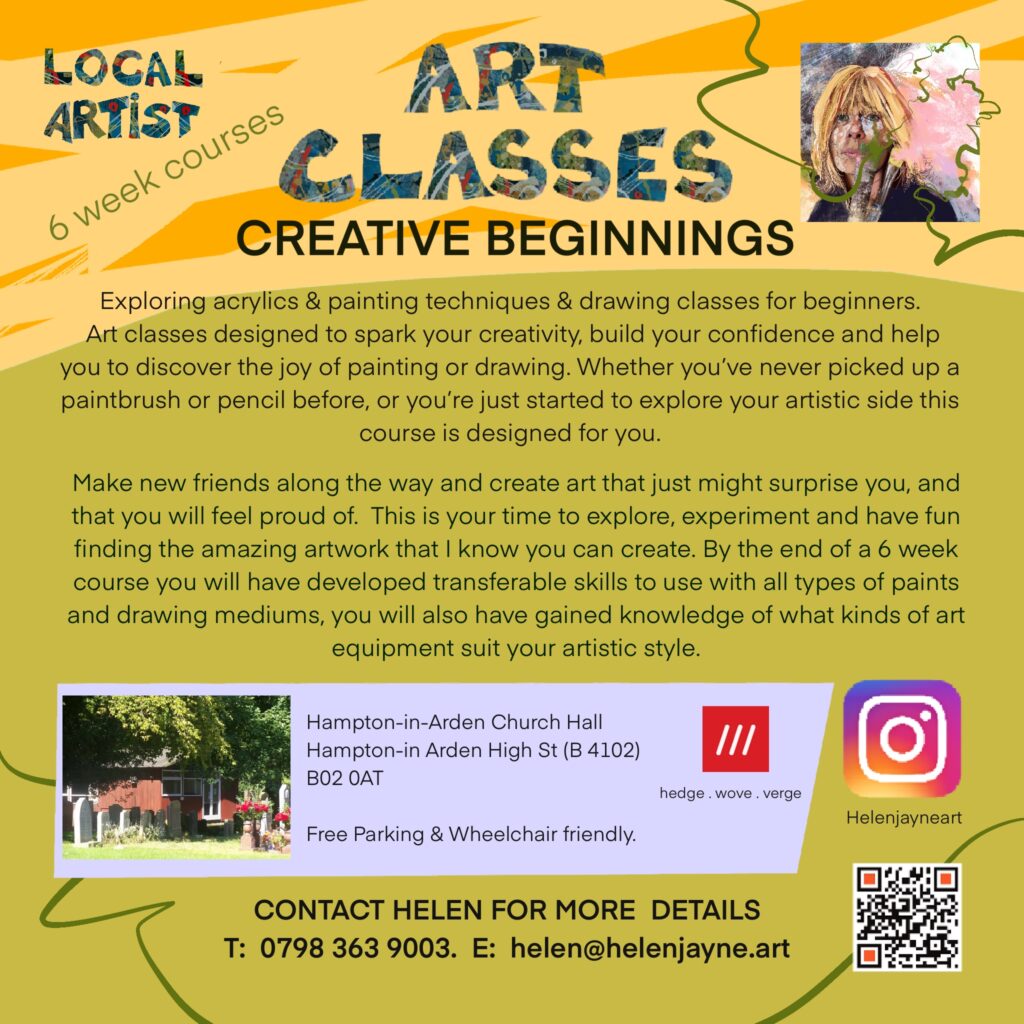 Helen Jayne Art. Art Classes in Hampton in Arden